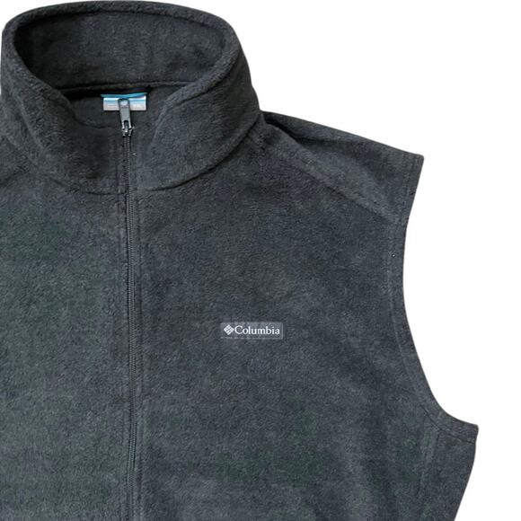 NEW Columbia Gray Fleece Vest Full Zip Front Zipper Pockets Men's XXL 2XL - Picture 2 of 7